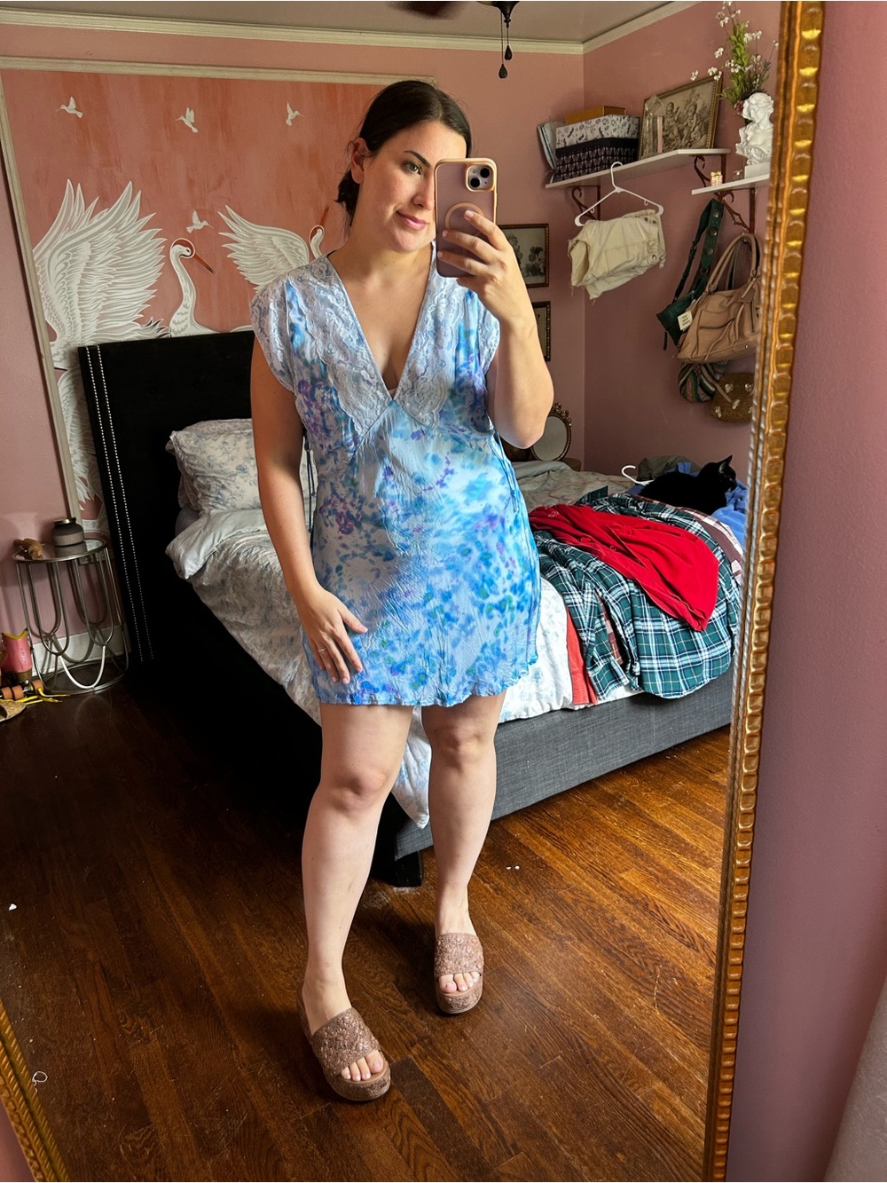 Jen's Pirate Booty Blue & Lavender Tie-Dye Mini Dress